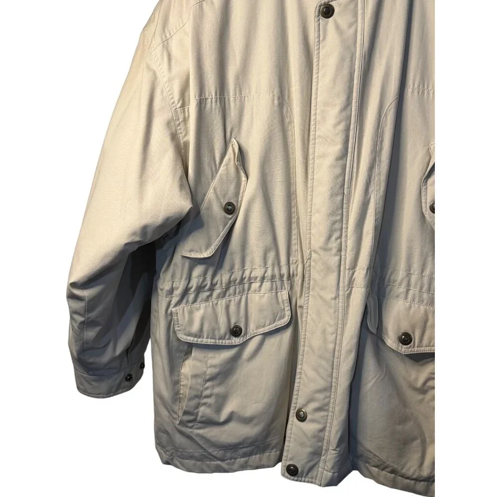 VTG Towne London Fog Mens Large Jacket Brown Chore Coat Collared Utility Outdoor